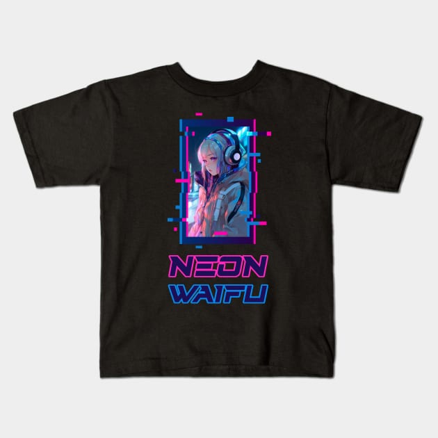 Cyber Futuristic Girl - Anime Shirt Kids T-Shirt by KAIGAME Art